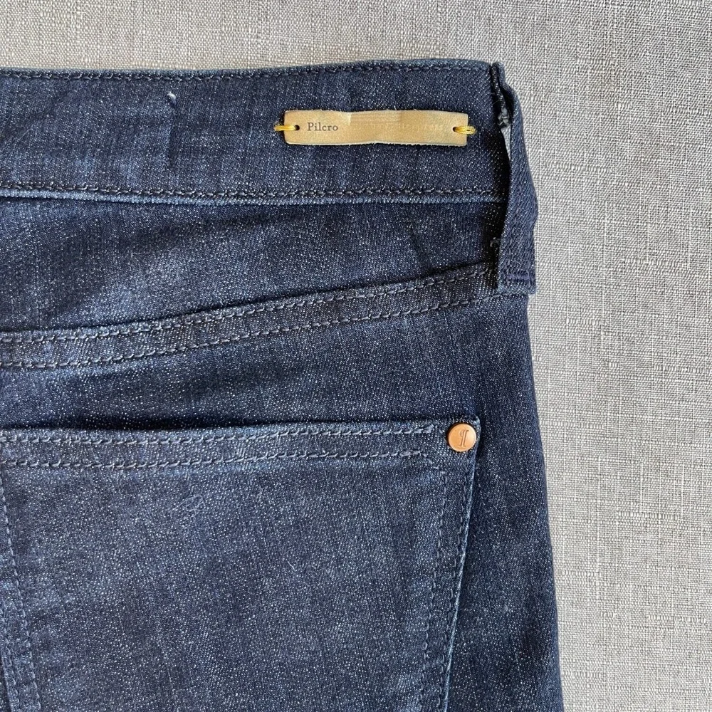 Anthropologie Pilcro Stet Flare Stretch Dark Wash Denim Jeans Women 28 x 32 Long